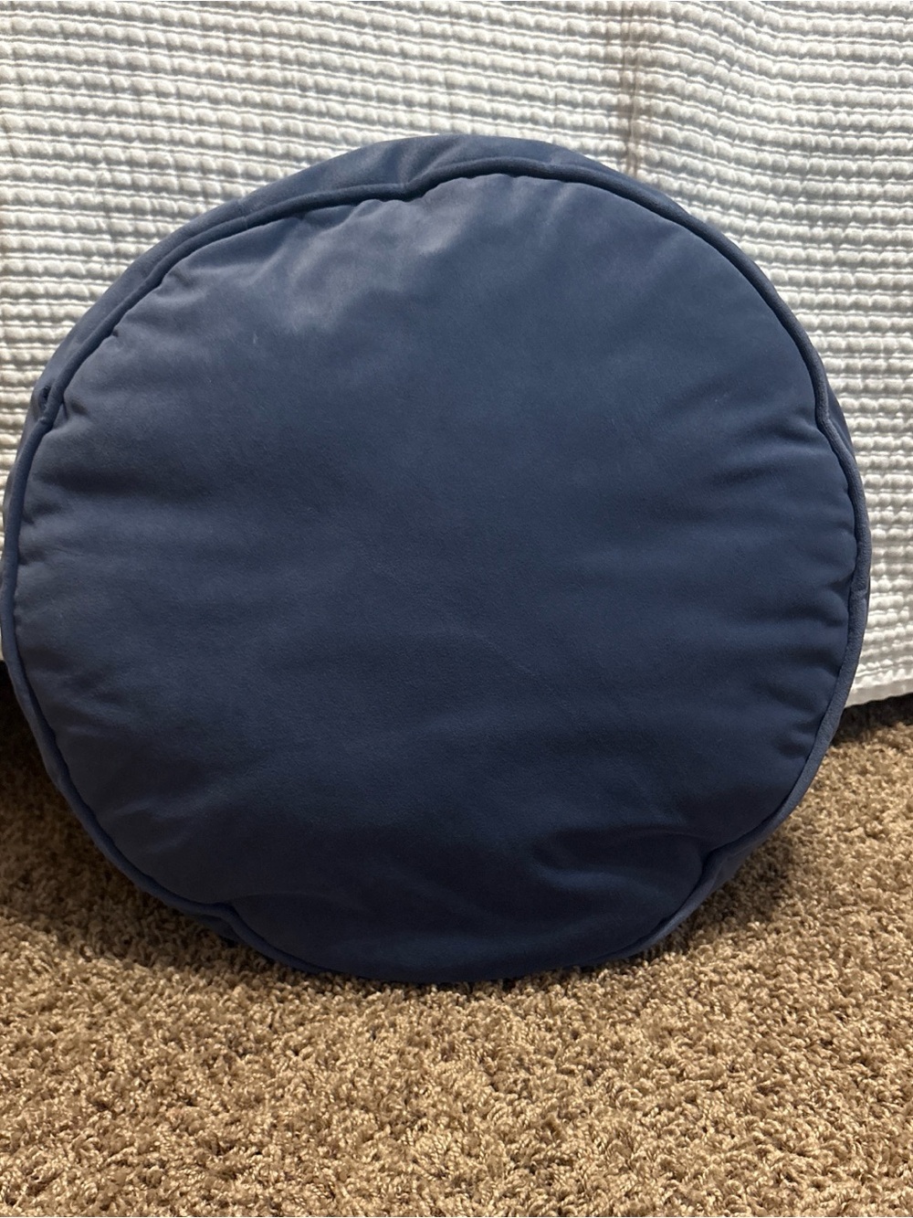 Round Navy Accent Pillow - Home Bedding